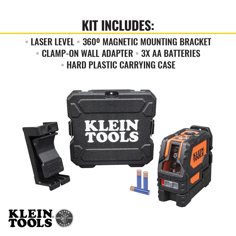 Klein Tools 93LCLS Laser Level, Self-Leveling Red Cross-Line Level And Red Plumb Spot