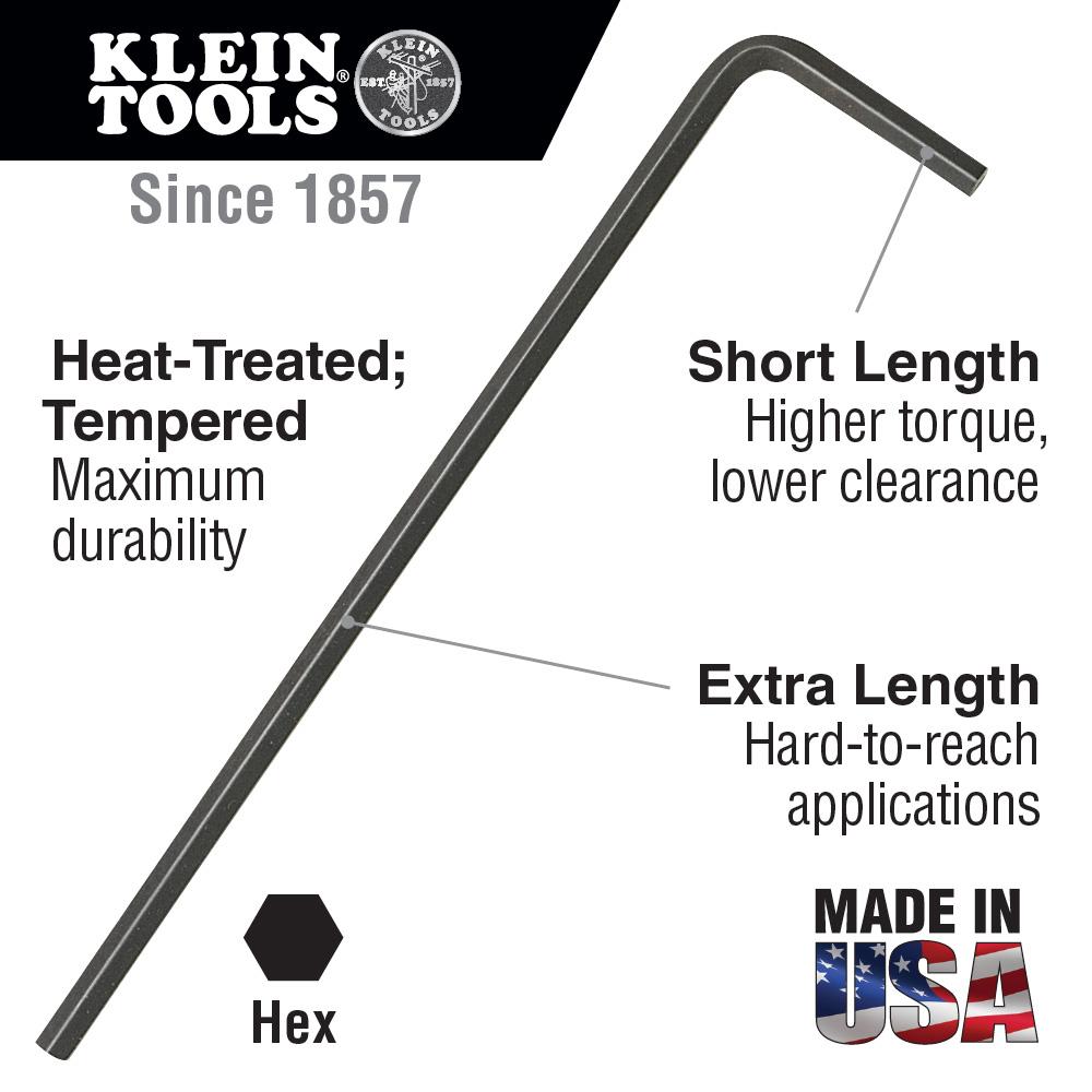 Klein Tools LL8 Long Arm Hex Key 1/8-Inch