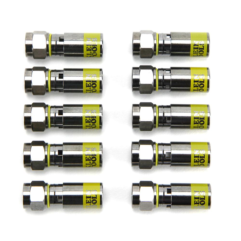 Klein Tools VDV812-606 Universal F Compression Connectors Rg6/6Q 10-Pack