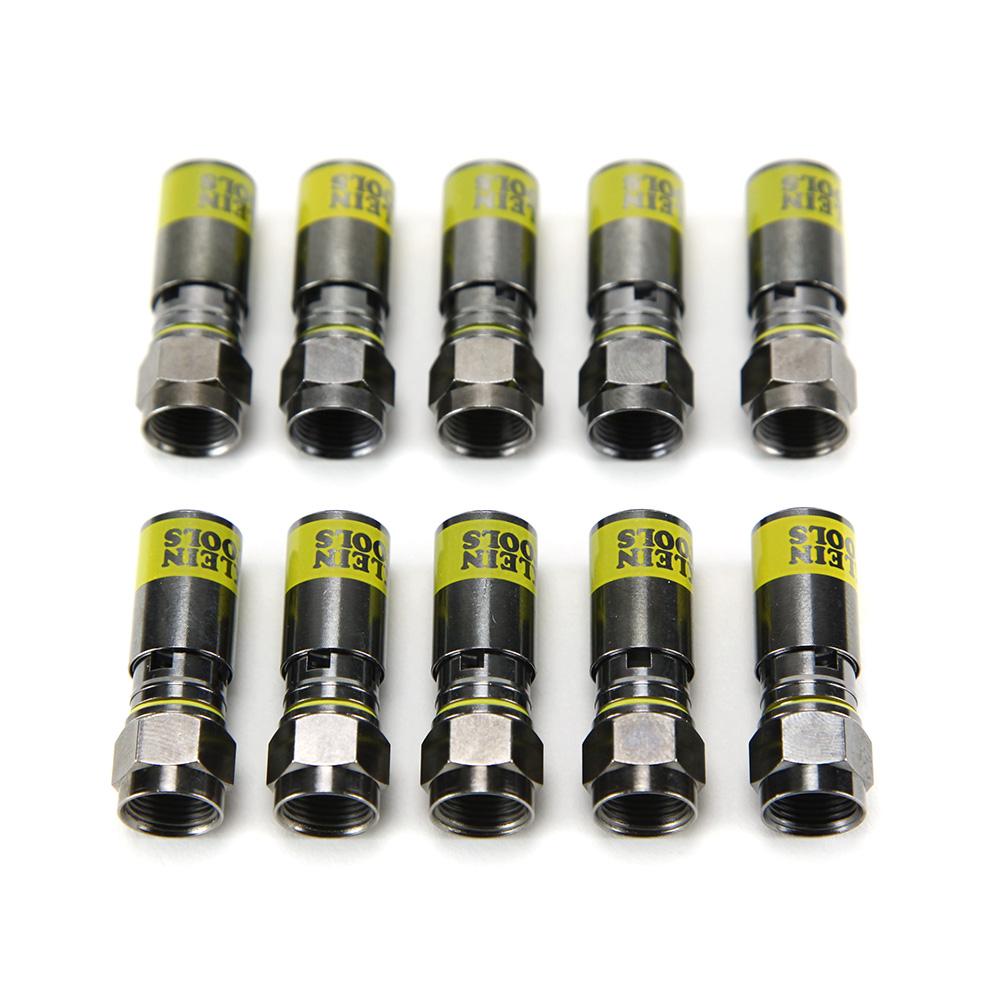 Klein Tools VDV812-606 Universal F Compression Connectors Rg6/6Q 10-Pack
