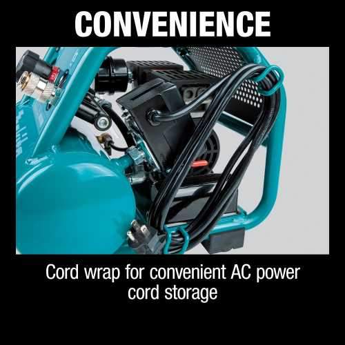 Makita MAC100Q Quiet Series 1/2 HP, 1 Gallon Compact, Oil‑Free, Electric Air Compressor