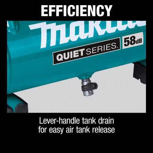 Makita MAC100Q Quiet Series 1/2 HP, 1 Gallon Compact, Oil‑Free, Electric Air Compressor