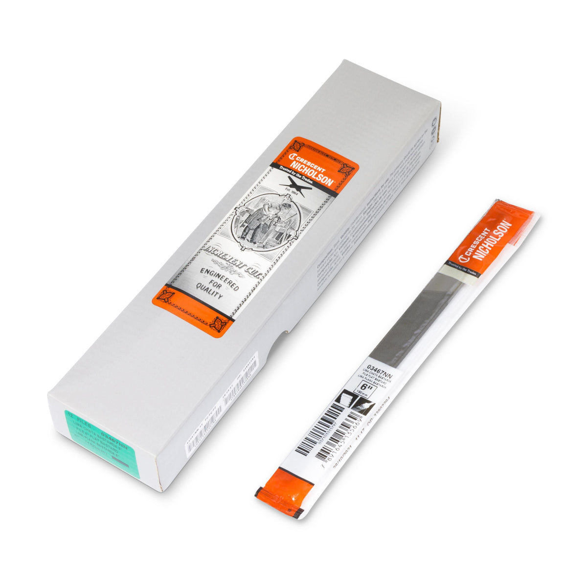 Nicholson 03467NN 6" Flat Double Cut Bastard File - Boxed