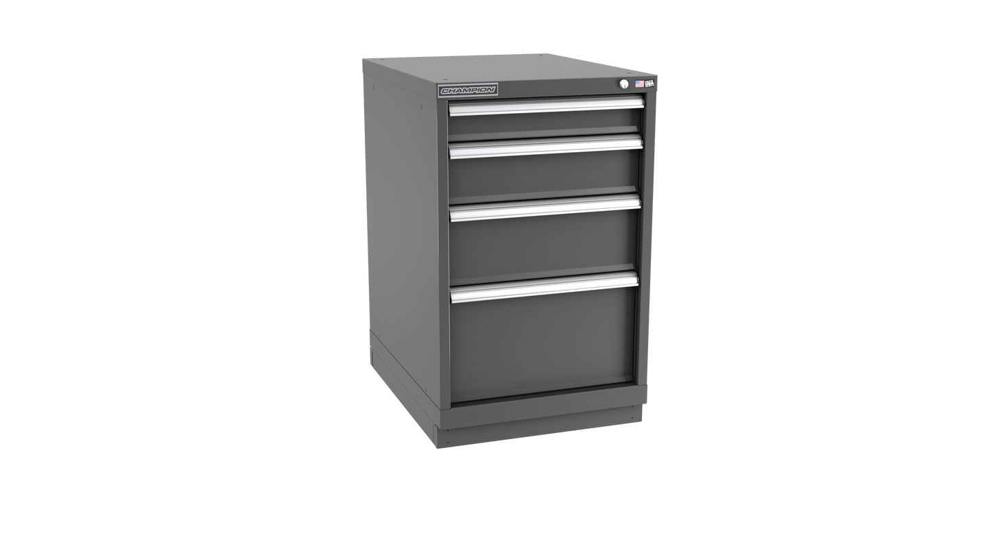 Champion Tool Storage NW1500-0401-ILC-FTB-DG 4-Drawer Standard Depth Modular Cabinet NW0401 | 22-3/16"W x 35-7/8"H x 28-1/2"D, Dark Gray