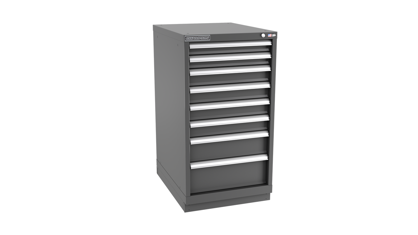 Champion Tool Storage NW1800-0801-ILC-FTB-DG 8-Drawer Standard Depth Modular Cabinet NW0801 | 22-3/16"W x 41-3/4"H x 28-1/2"D, Dark Gray