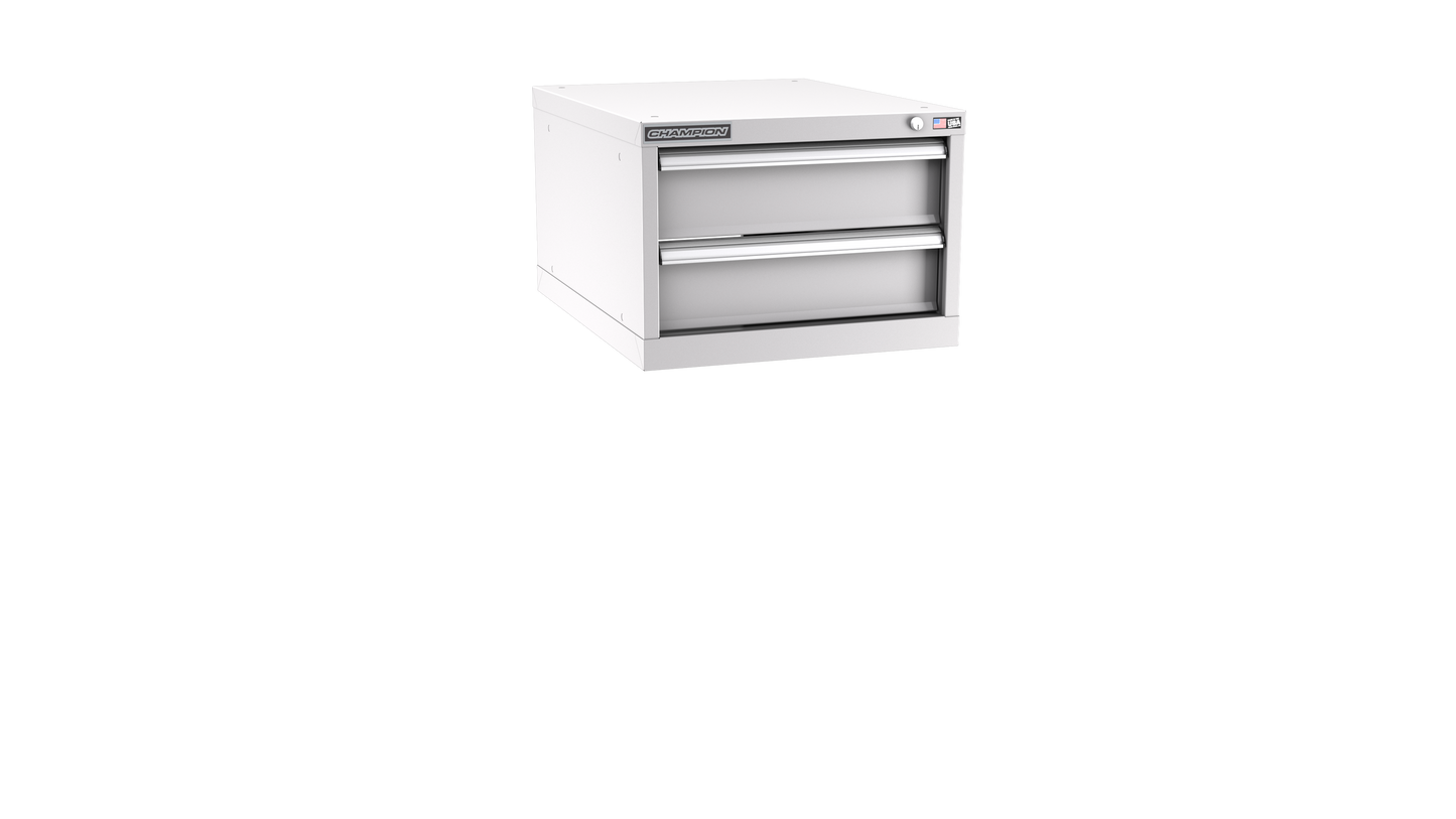 Champion Tool Storage NW600-0201-ILC-LG 2-Drawer Standard Depth Modular Cabinet NW0201 | 22-3/16"W x 15-3/4"H x 28-1/2"D, Light Gray