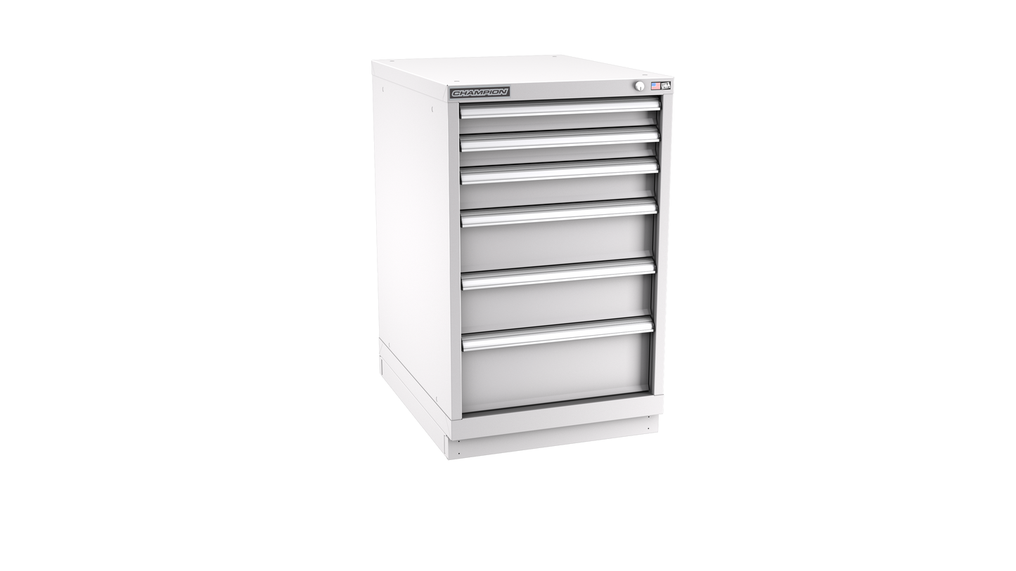 Champion Tool Storage NWS1500-0602-ILC-FTB-LG 6-Drawer Shallow Depth Modular Cabinet NWS0602 | 22-3/16"W x 35-7/8"H x 22-1/2"D, Light Gray