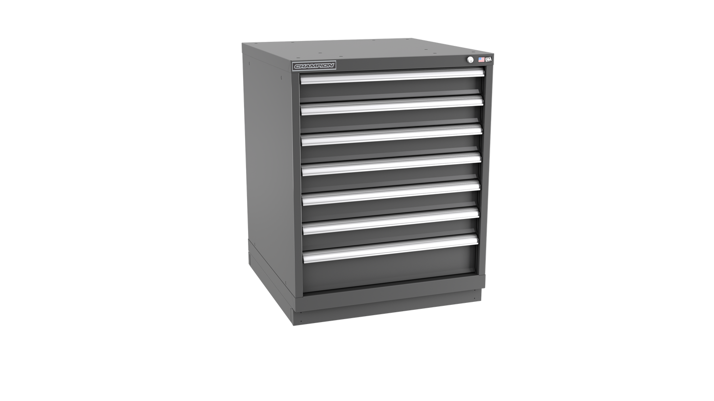 Champion Tool Storage SW1500-0701-ILC-FTB-DG 7-Drawer Standard Depth Modular Cabinet SW0701 | 28-1/4"W x 35-7/8"H x 28-1/2"D, Dark Gray
