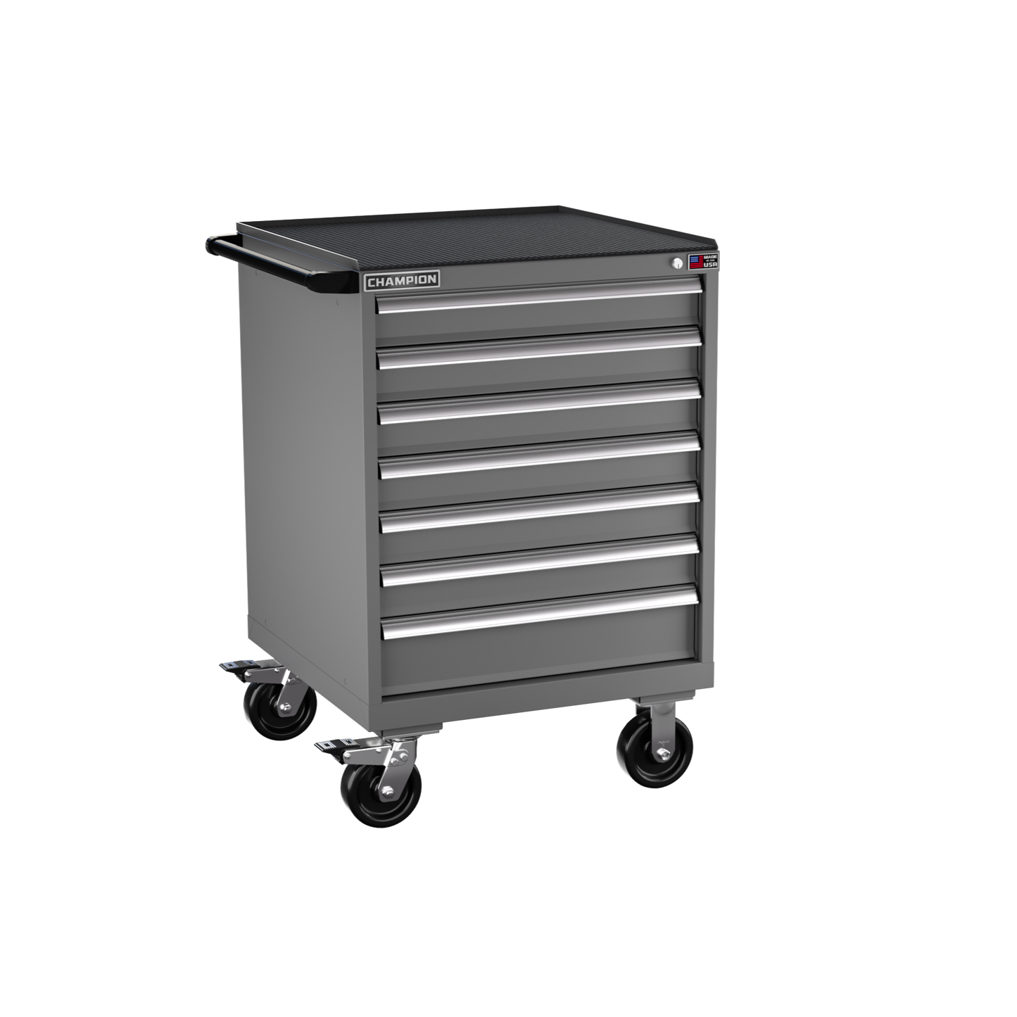 Champion Tool Storage SW1500-0701IL-MB8-RT-DG 7-Drawer Standard Depth Mobile Modular Cabinet SW0701IL | 28-1/4"W x 42-1/4"H x 28-1/2"D, Dark Gray