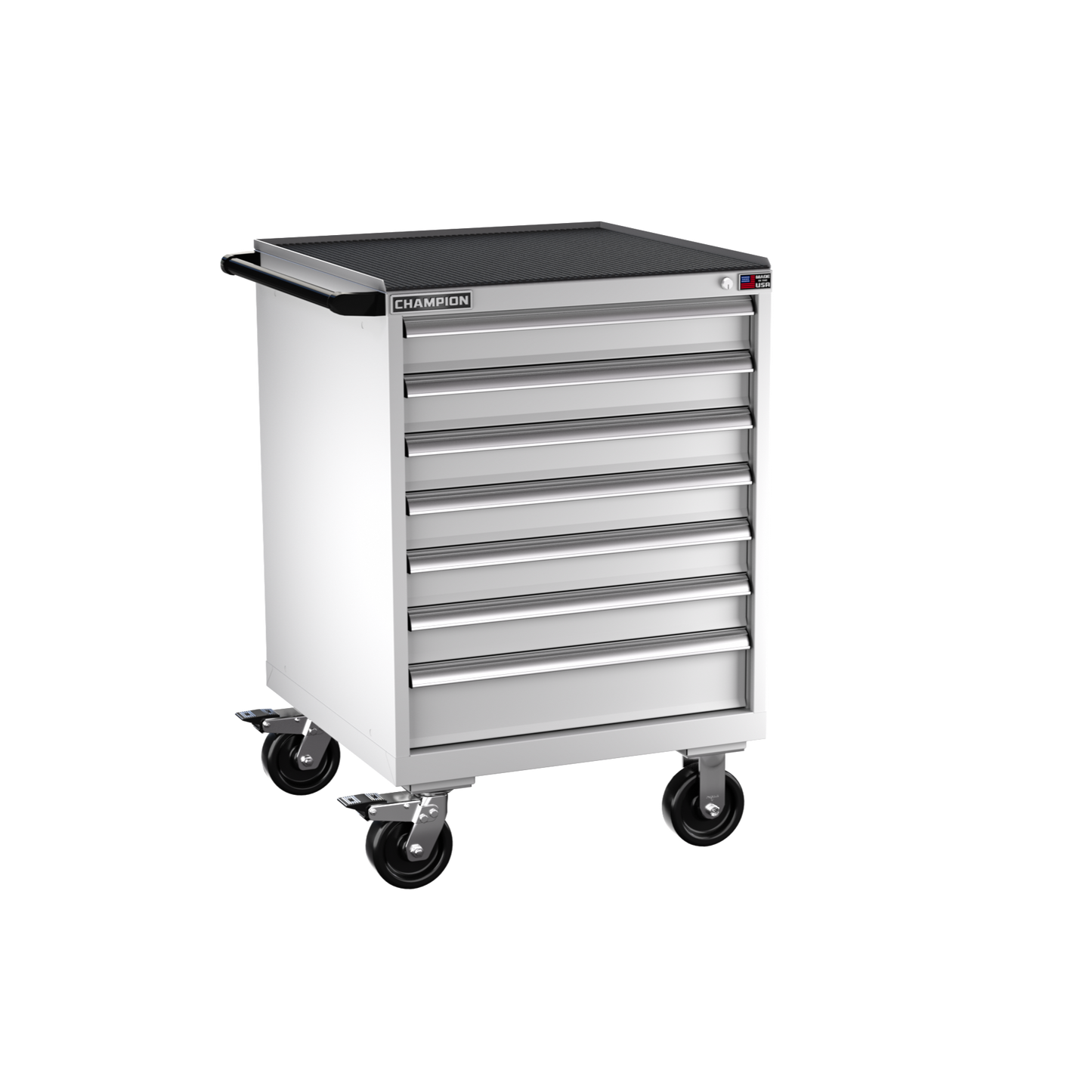 Champion Tool Storage SW1500-0702ILC-MB8-RT-LG 7-Drawer Standard Depth Mobile Modular Cabinet SW0702ILC | 28-1/4"W x 42-1/4"H x 28-1/2"D, Light Gray