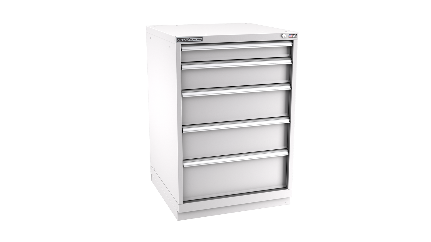 Champion Tool Storage SW1800-0501-ILC-FTB-LG 5-Drawer Standard Depth Modular Cabinet SW0501 | 28-1/4"W x 41-3/4"H x 28-1/2"D, Light Gray