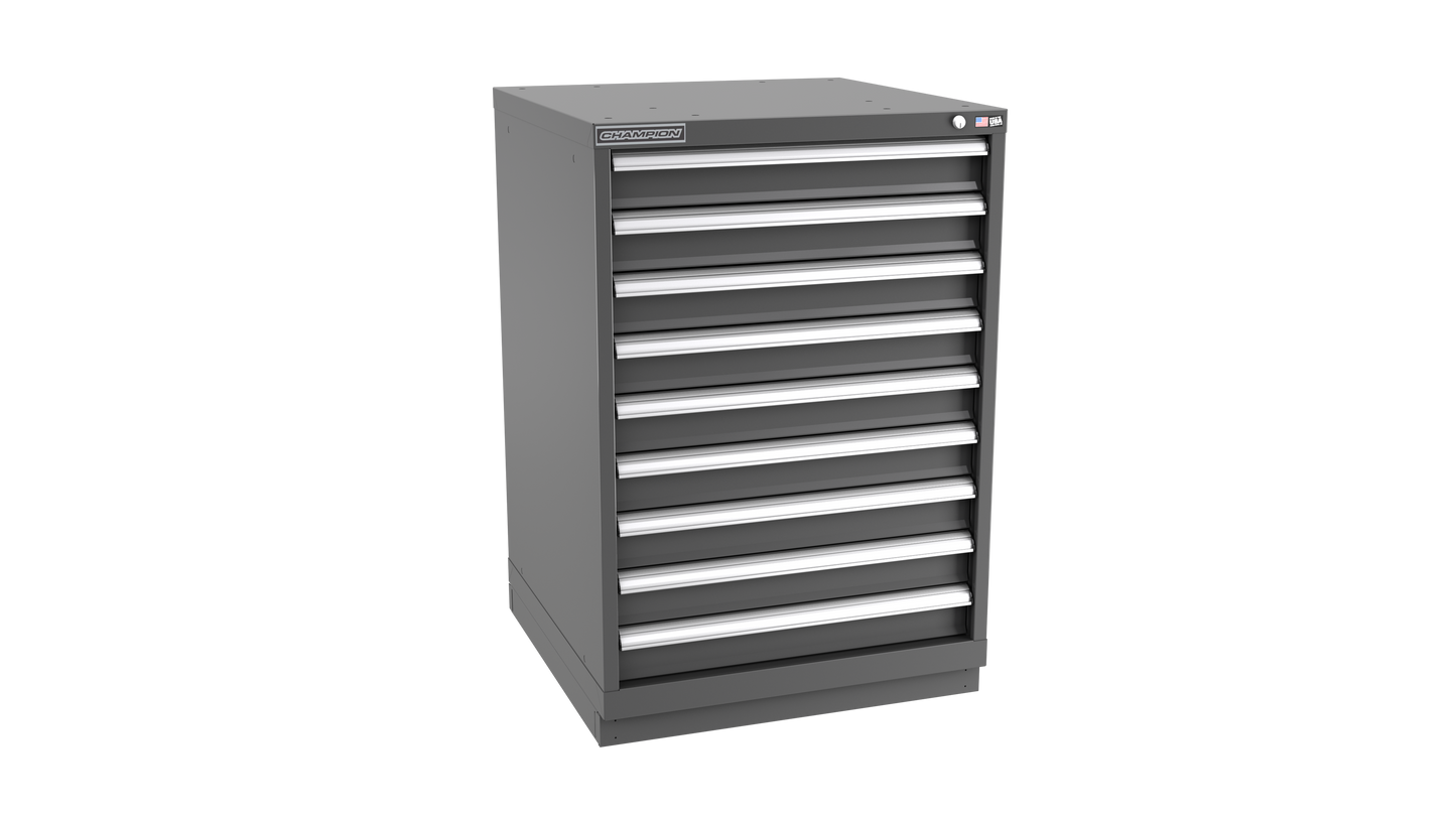 Champion Tool Storage SW1800-0902-ILC-FTB-DG 9-Drawer Standard Depth Modular Cabinet SW0902 | 28-1/4"W x 41-3/4"H x 28-1/2"D, Dark Gray