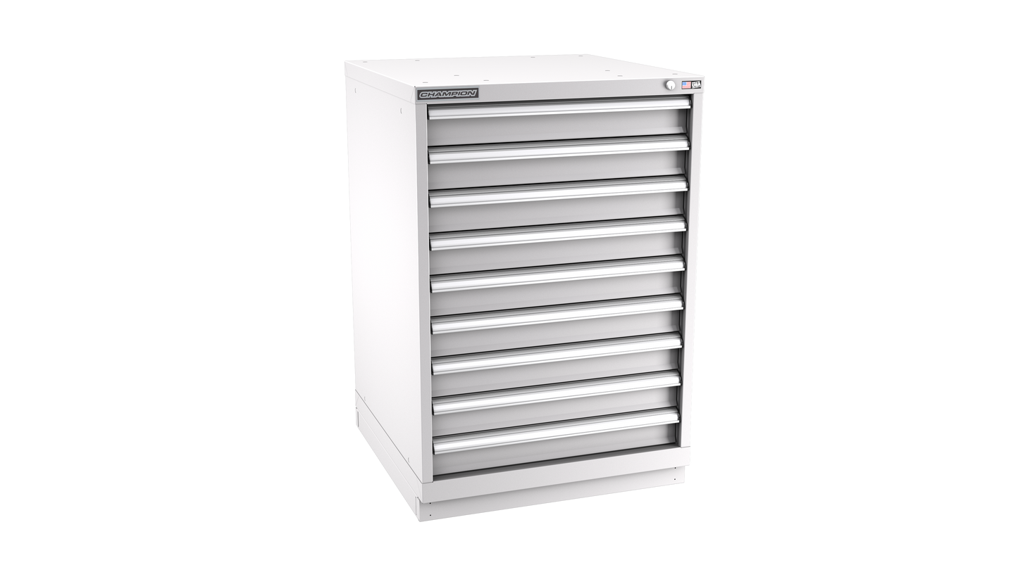 Champion Tool Storage SW1800-0902-ILC-FTB-LG 9-Drawer Standard Depth Modular Cabinet SW0902 | 28-1/4"W x 41-3/4"H x 28-1/2"D, Light Gray