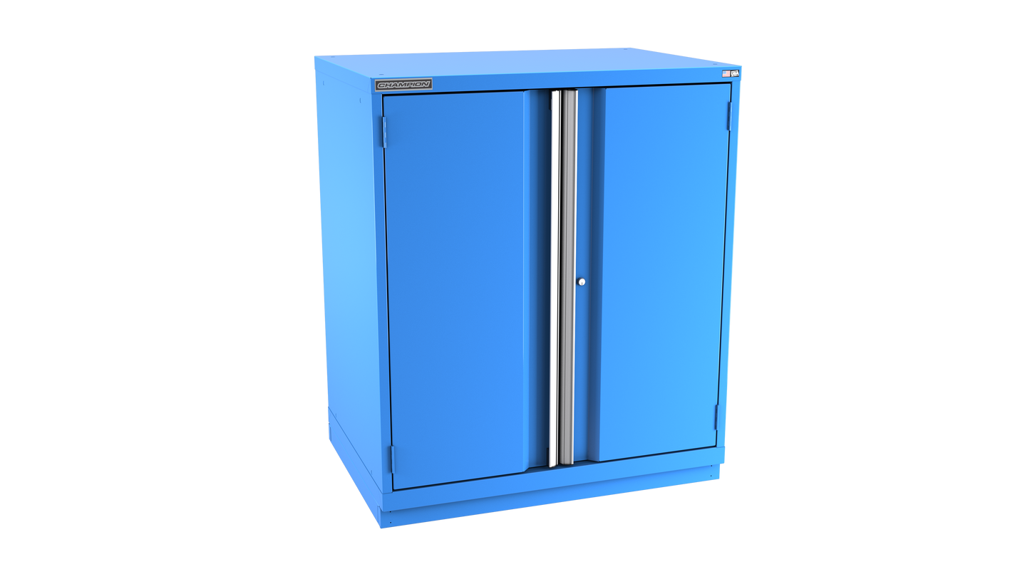 Champion Tool Storage SWPS2100-2FDIL-FTB-BB 2-Door Shallow Depth Modular Cabinet SWPS2100 | 40-1/4"W x 45-1/4"H x 22-1/2"D, Bright Blue