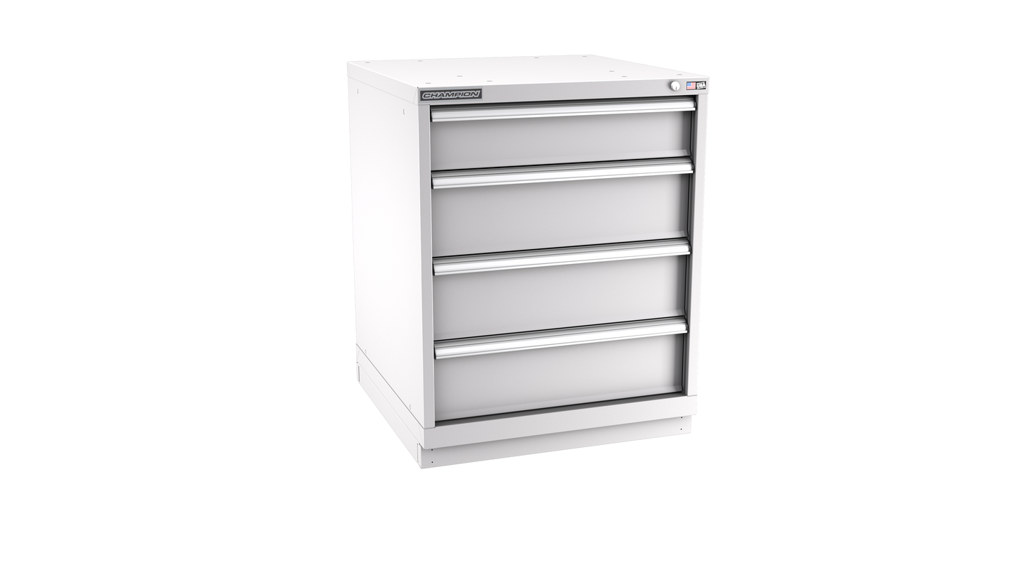 Champion Tool Storage SWS1500-0401-ILC-FTB-LG 4-Drawer Shallow Depth Modular Cabinet SWS0401 | 28-1/4"W x 35-7/8"H x 22-1/2"D, Light Gray