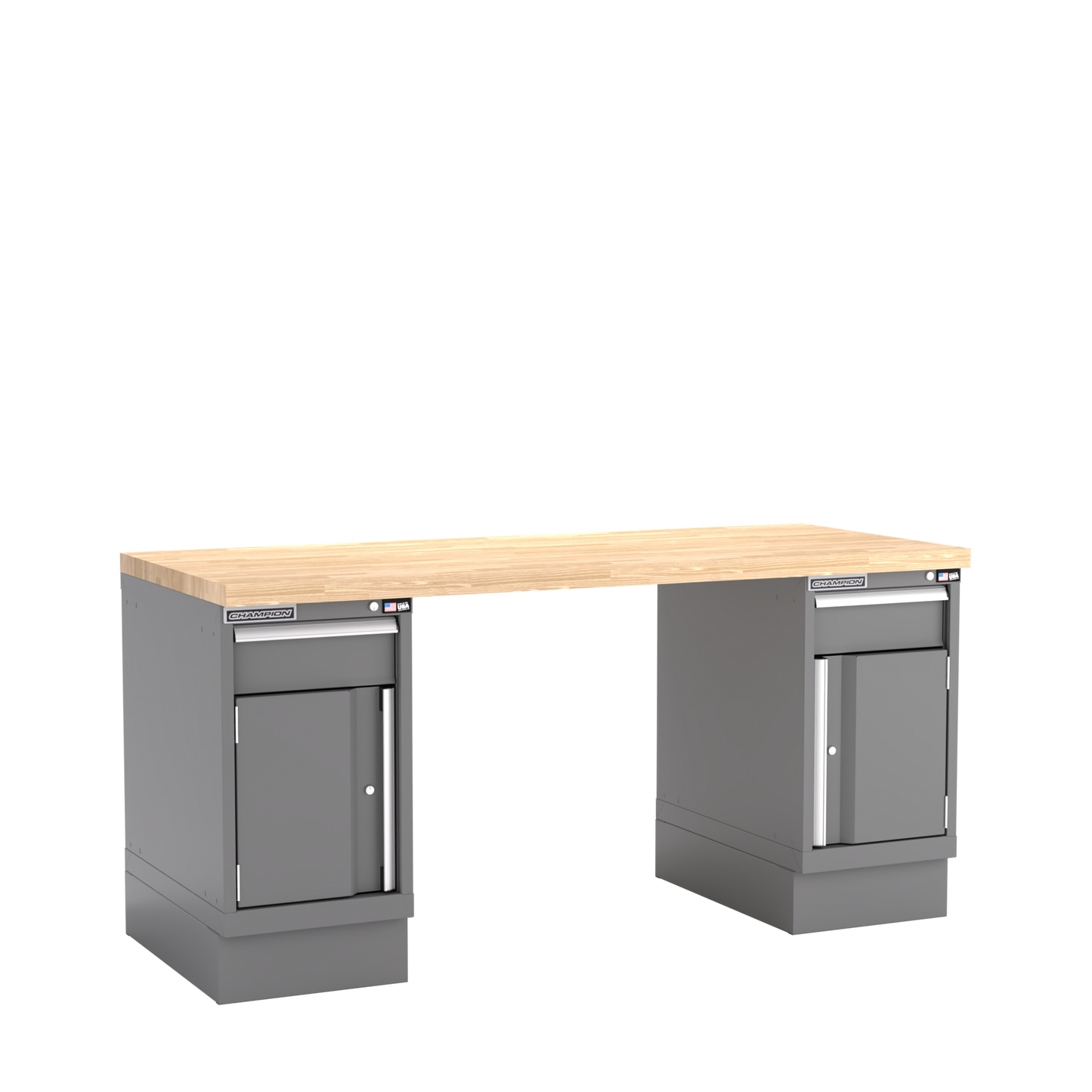 Champion Tool Storage WB700-B7230-DG Two Preconfigured Cabinets Workbench WB700 | 72"W x 35-1/4"H x 30"D, Dark Gray