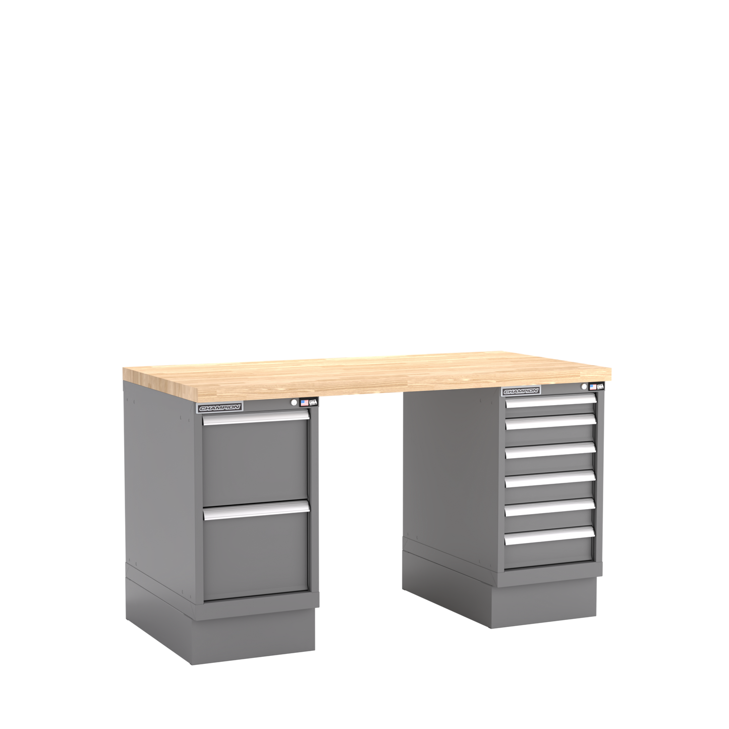 Champion Tool Storage WB800-B6030-DG Two Preconfigured Cabinets Workbench WB800 | 60"W x 35-1/4"H x 30"D, Dark Gray