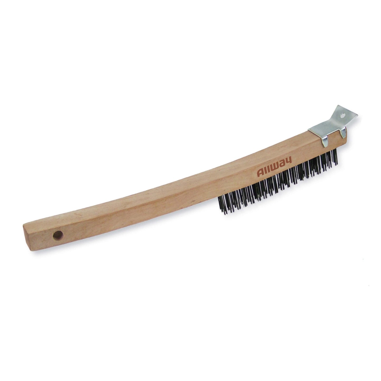 Allway WBS319 Long Wood Handle Wire Brush, 3 x 19