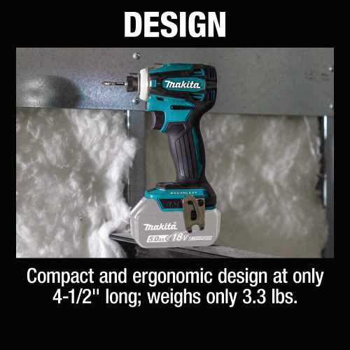 Makita XDT19Z 18V LXT® Lithium‑Ion Brushless Cordless Quick‑Shift Mode™ 4‑Speed Impact Driver, Tool Only