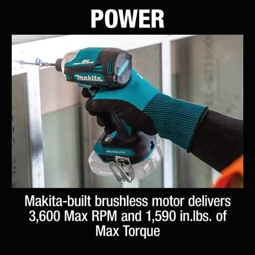 Makita XDT19Z 18V LXT® Lithium‑Ion Brushless Cordless Quick‑Shift Mode™ 4‑Speed Impact Driver, Tool Only