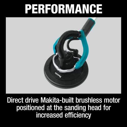 Makita XLS01ZX1 18V LXT® Lithium‑Ion Brushless Cordless 9" Drywall Sander, AWS® Capable, Tool Only