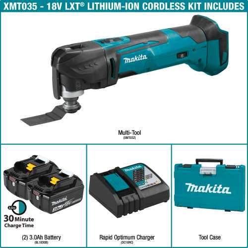 Makita XMT035 18V LXT® Lithium‑Ion Cordless Oscillating Multi‑Tool Kit (3.0Ah)