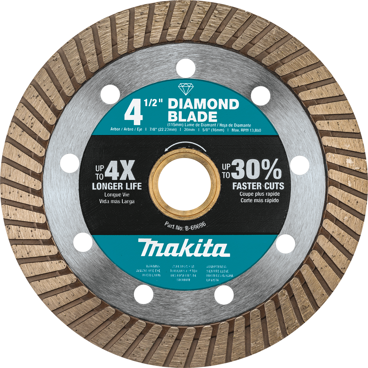 Makita B-69696 4‑1/2" Diamond Blade, Turbo, General Purpose