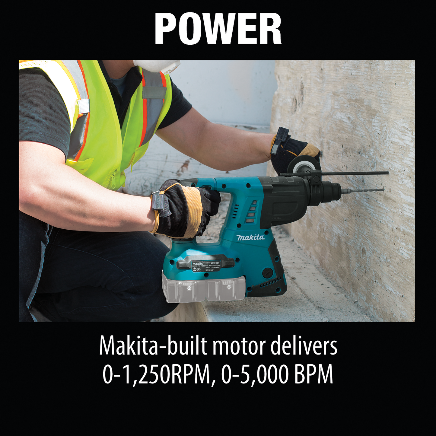 Makita XRH05Z 36V (18V X2) LXT® 1" SDS‑PLUS Rotary Hammer, Tool Only