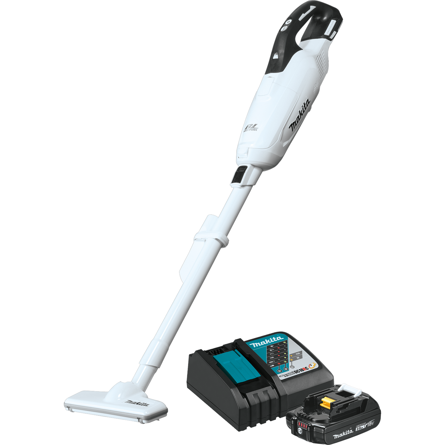 Makita XLC05R1WX4 18V LXT® Lithium‑ion Compact Brushless Cordless 3‑Speed Vacuum Kit, w/ Push Button and Dust Bag (2.0Ah)