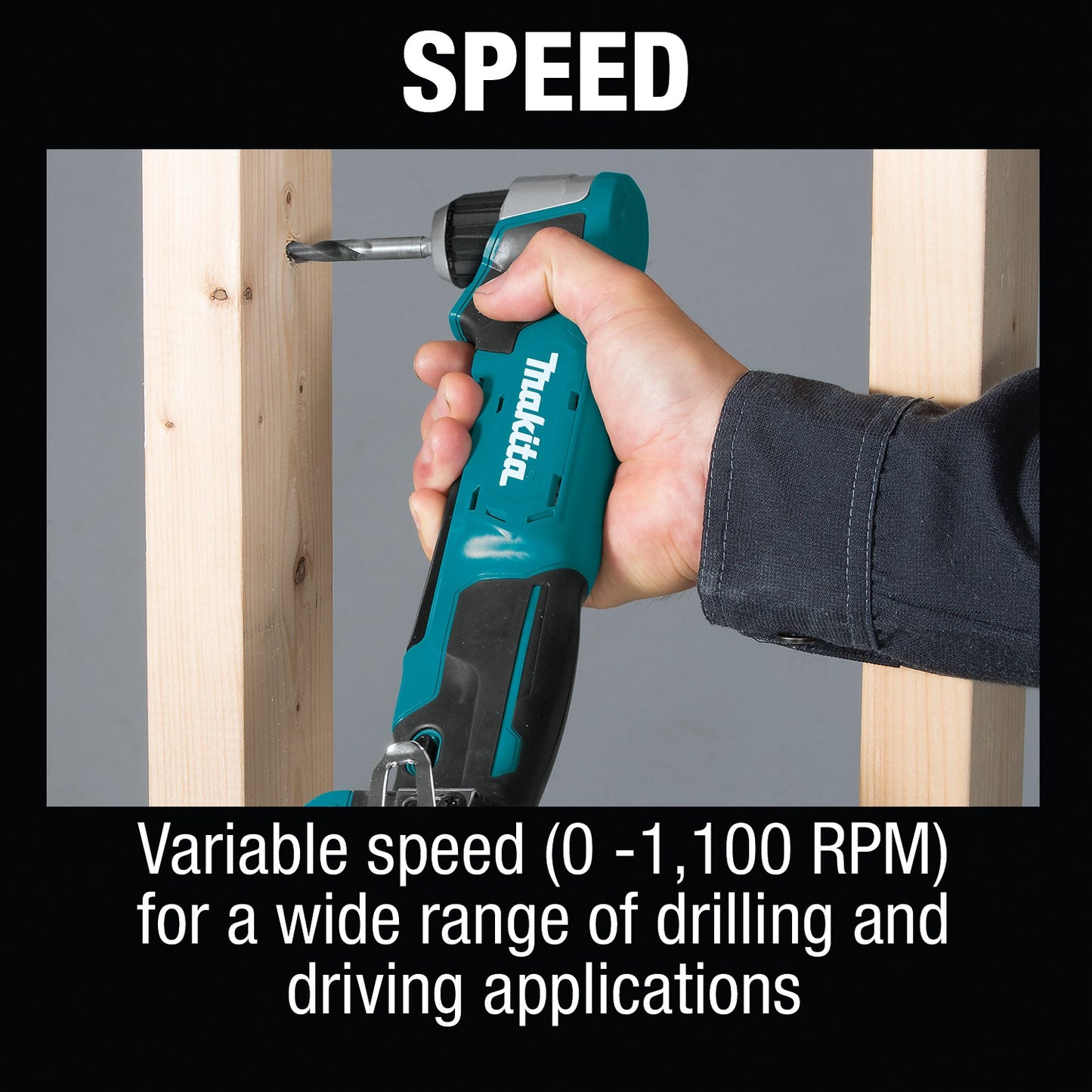 Makita AD04Z 12V max CXT® Lithium‑Ion Cordless 3/8" Right Angle Drill, Tool Only