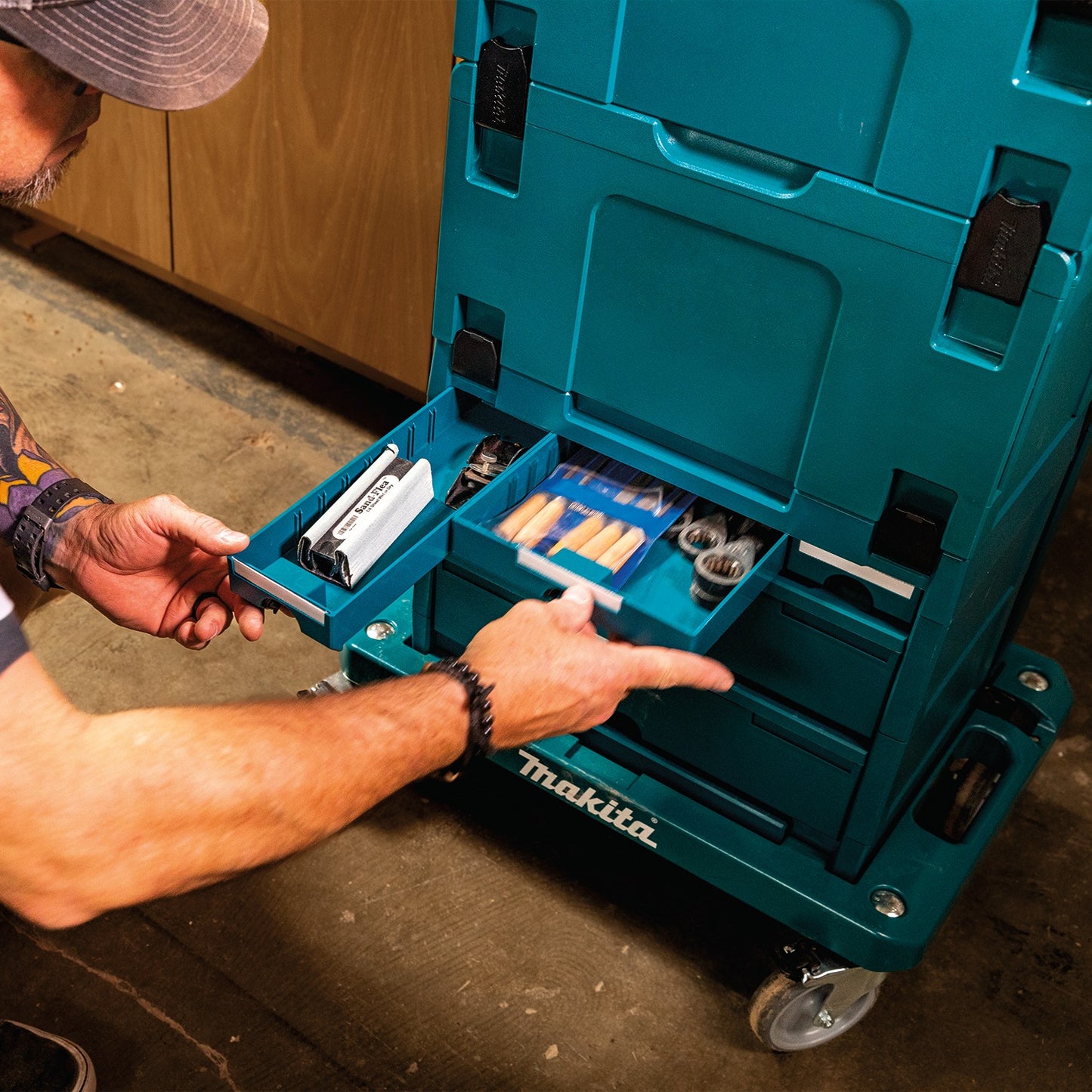 Makita P-84349 MAKPAC 5 Drawer Interlocking Case, 12‑1/2" x 15‑1/2" x 11‑5/8"