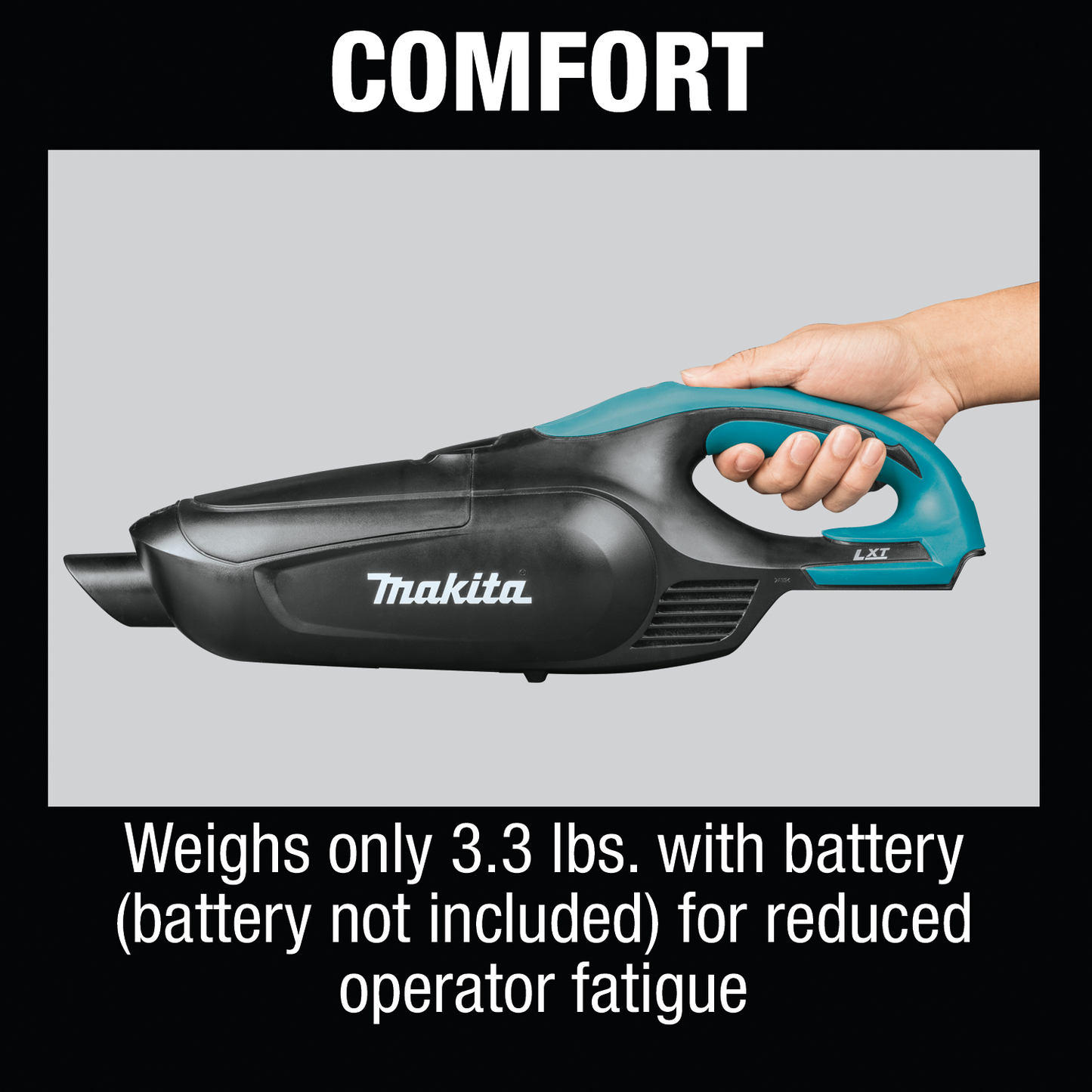 Makita XLC01ZB 18V LXT® Lithium‑ion Cordless Vacuum, Tool Only