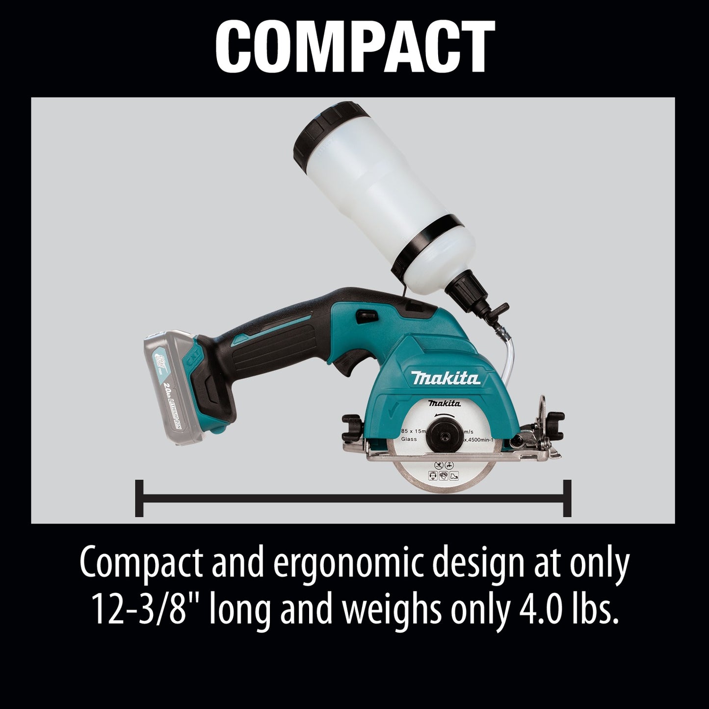 Makita CC02Z 12V max CXT® Lithium‑Ion Cordless 3‑3/8" Tile/Glass Saw, Tool Only