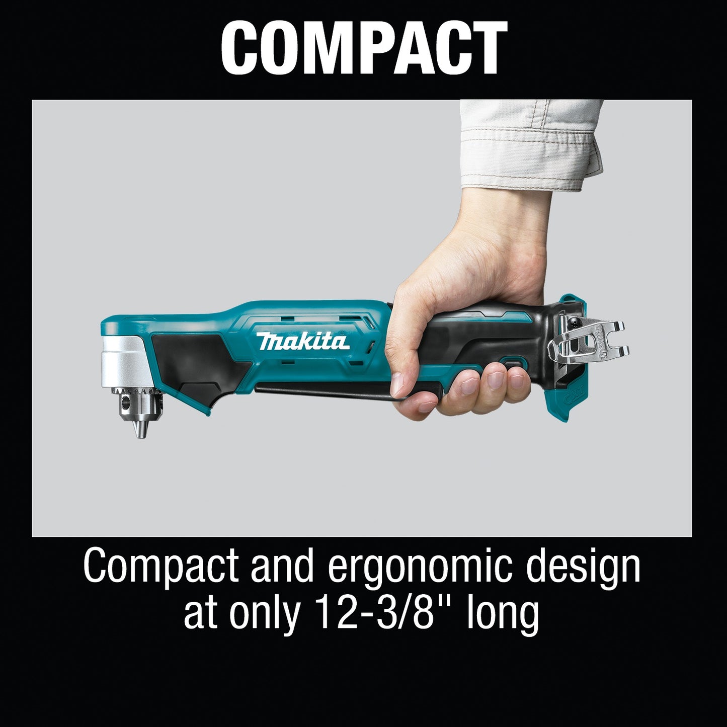 Makita AD03Z 12V max CXT® Lithium‑Ion Cordless 3/8" Right Angle Drill, Tool Only