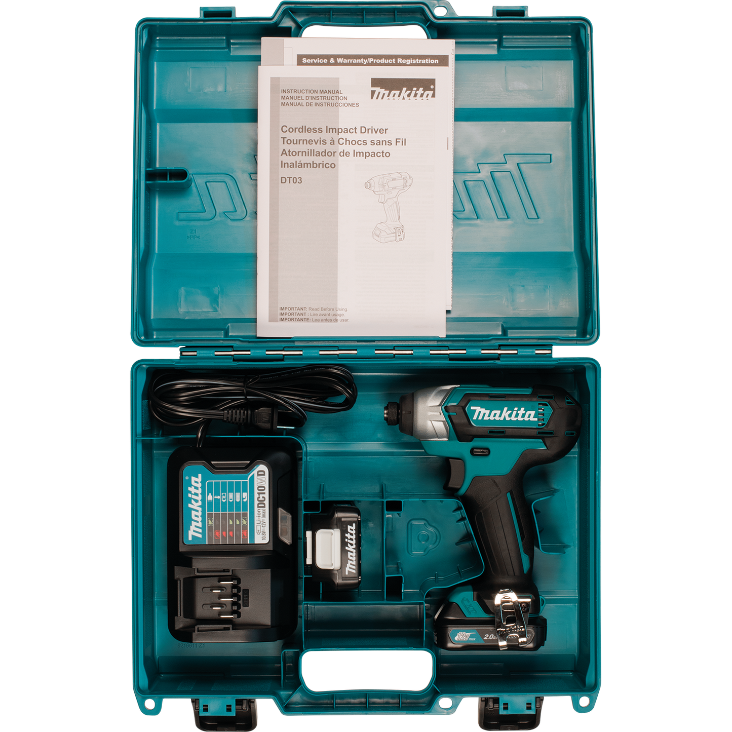 Makita DT03R1 12V max CXT® Lithium‑Ion Cordless Impact Driver Kit (2.0Ah)