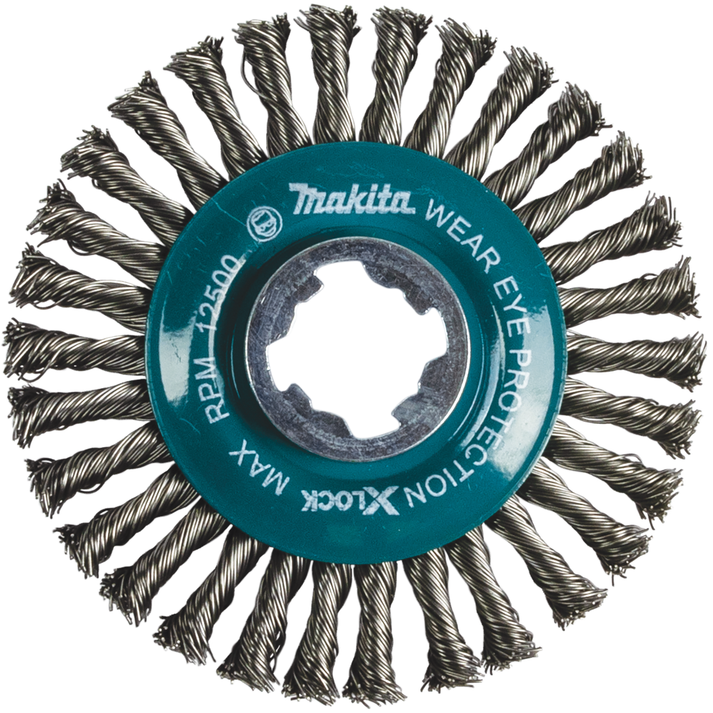 Makita D-72659 X‑LOCK 4‑1/2" Carbon Steel Stringer Bead Twist Wire Wheel