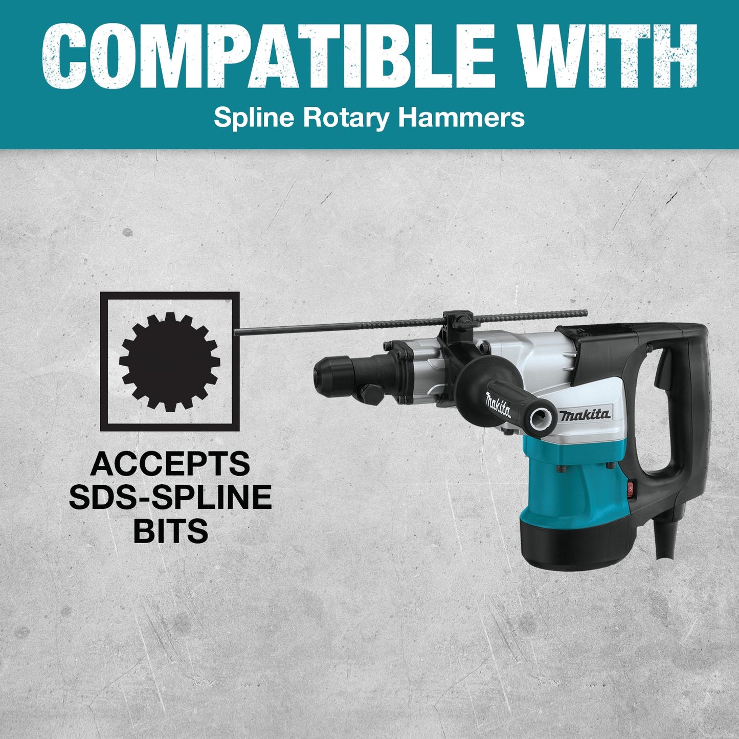 Makita B-63959 3/8" x 12" Spline Bit, 2‑Cutter
