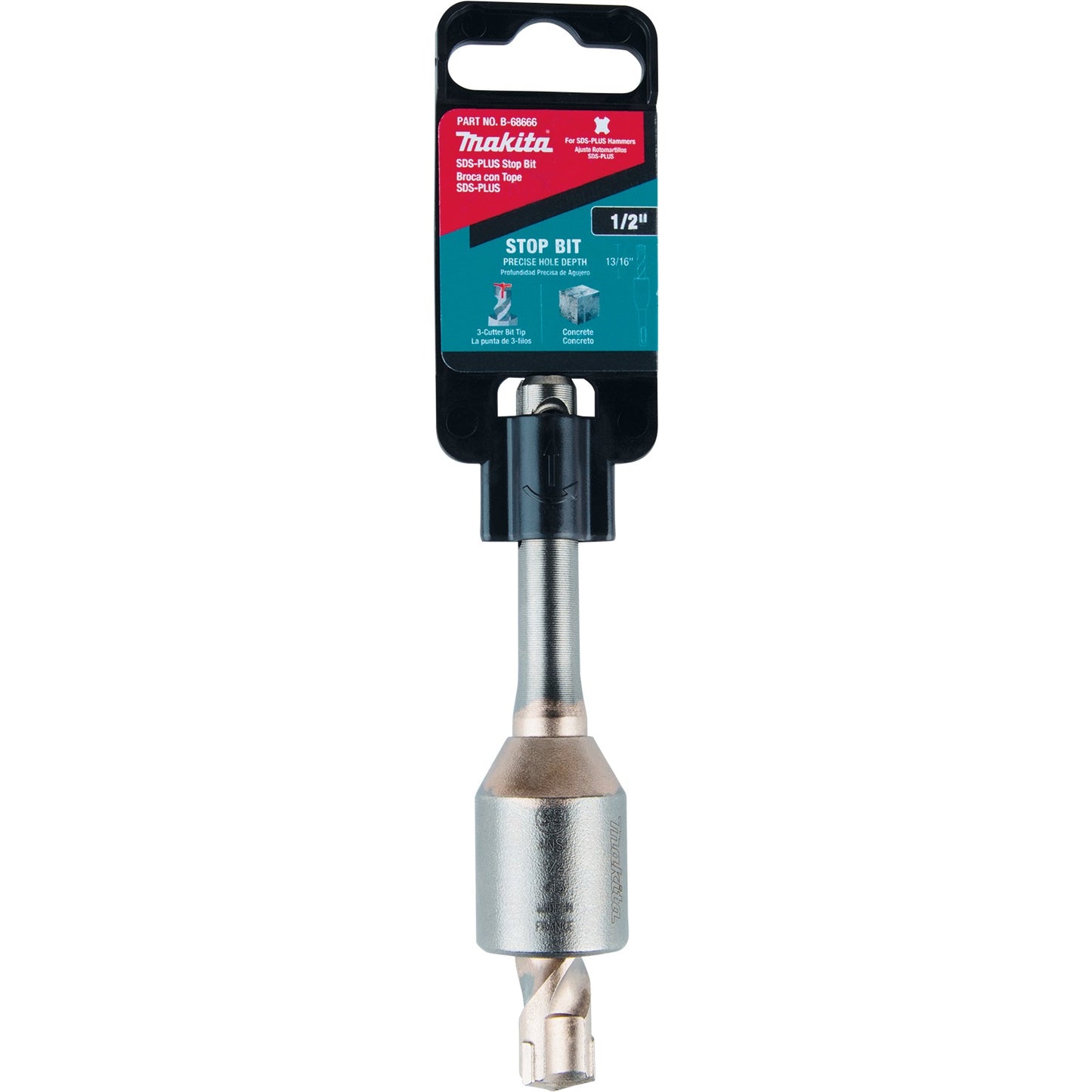 Makita B-68666 1/2" x 13/16" x 4" SDS‑PLUS Stop Bit, 3‑Cutter