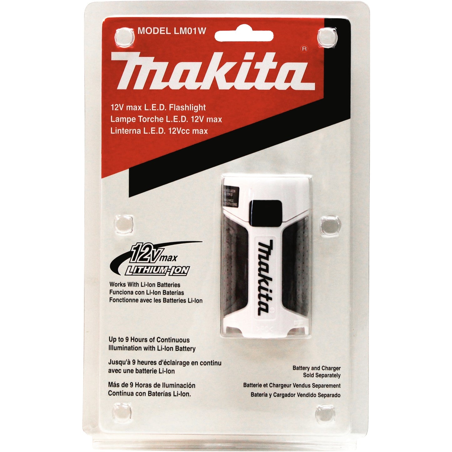 Makita LM01W 12V max Lithium‑Ion L.E.D. Flashlight, Flashlight Only