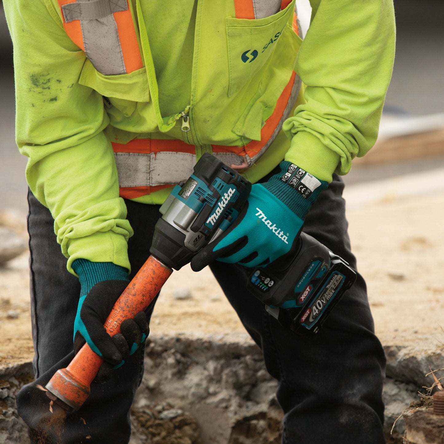 Makita T-04123 FitKnit™ Cut Level 1 Nitrile Coated Dipped Gloves (Large/X‑Large)