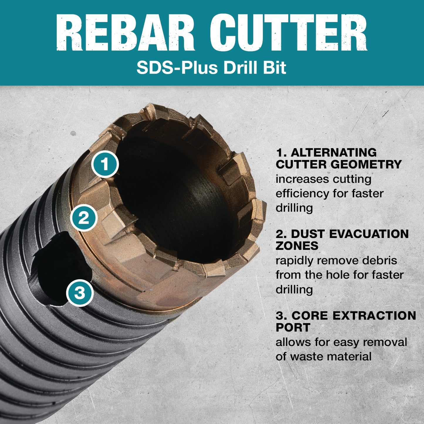 Makita E-12550 1‑1/8" x 4" Rebar Cutter Drill Bit (Head Only)