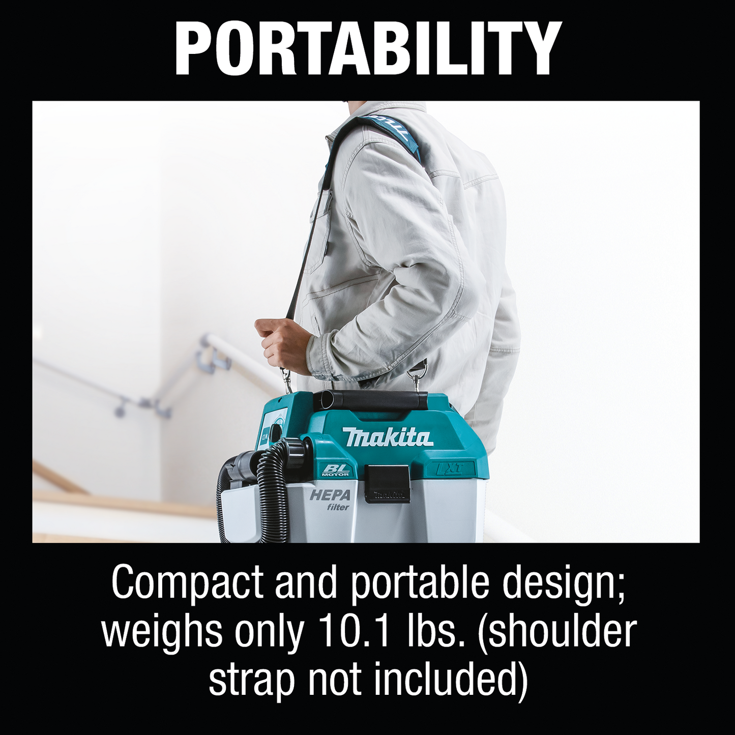 Makita XCV11T 18V LXT® Lithium‑Ion Brushless Cordless 2 Gallon HEPA Filter Portable Wet/Dry Dust Extractor/Vacuum Kit (5.0Ah)