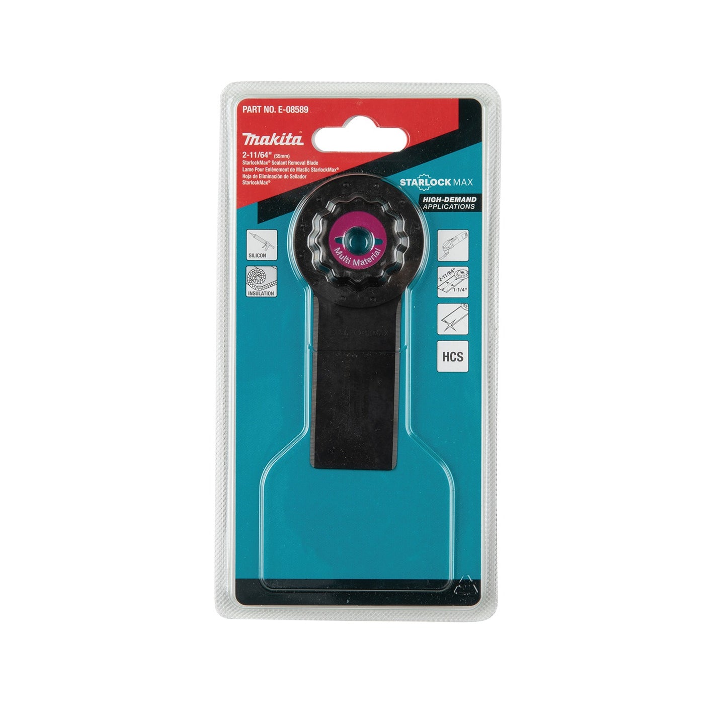 Makita E-08589 StarlockMax® Oscillating Multi‑Tool High Carbon Steel Sealant Removal and Joint Cutter Blade