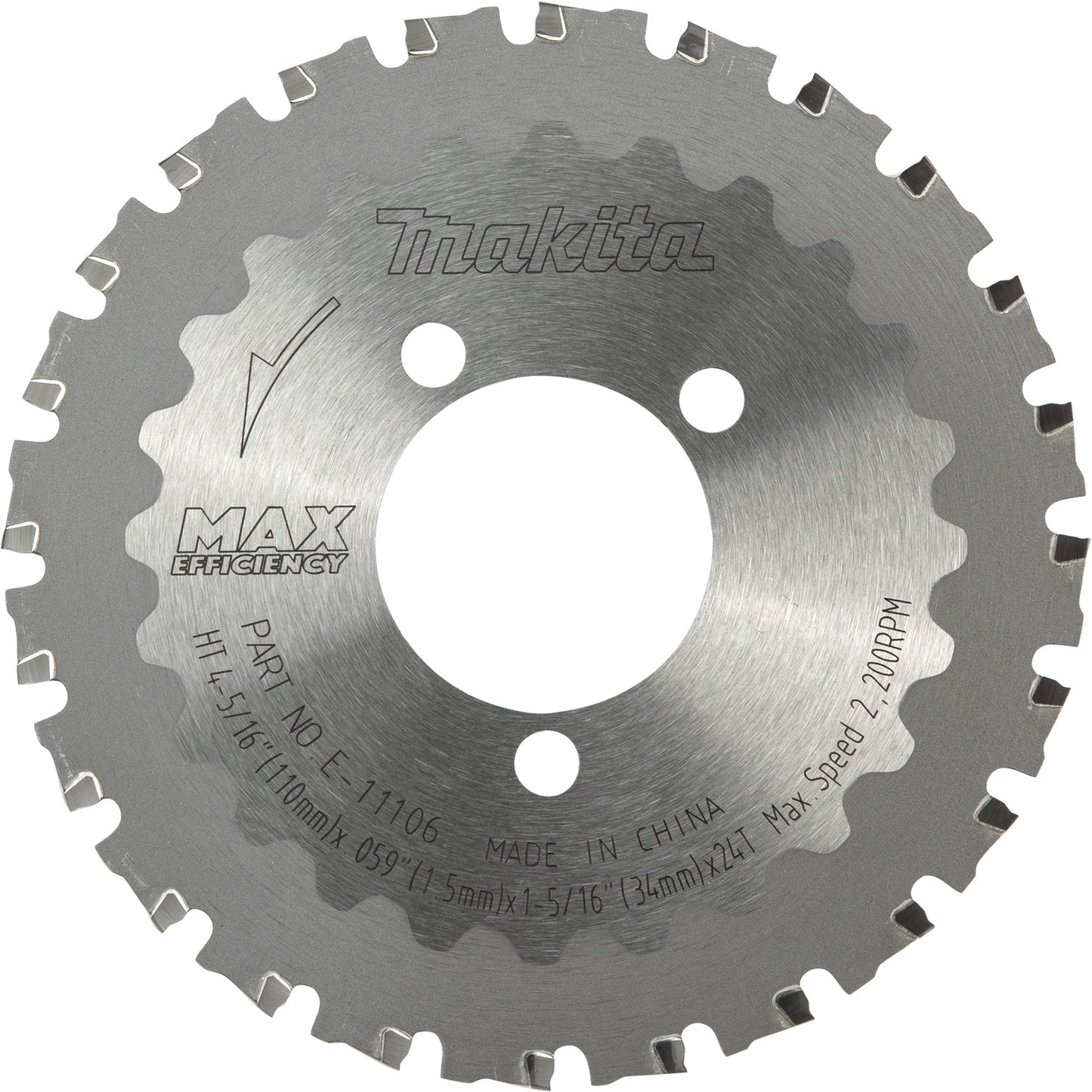 Makita E-11106 4‑5/16" 24T Max Efficiency CERMET‑Tipped Cutter Blade, Rebar and Steel Rods