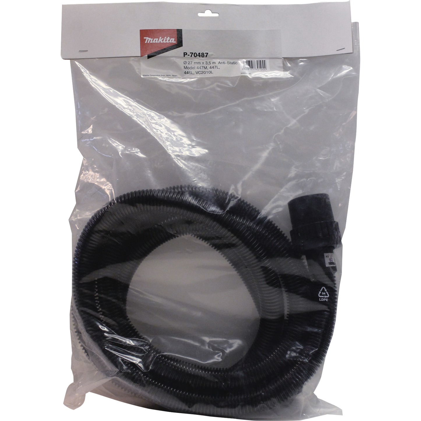 Makita P-70487 Anti‑Static Hose, 1" x 11'‑6"