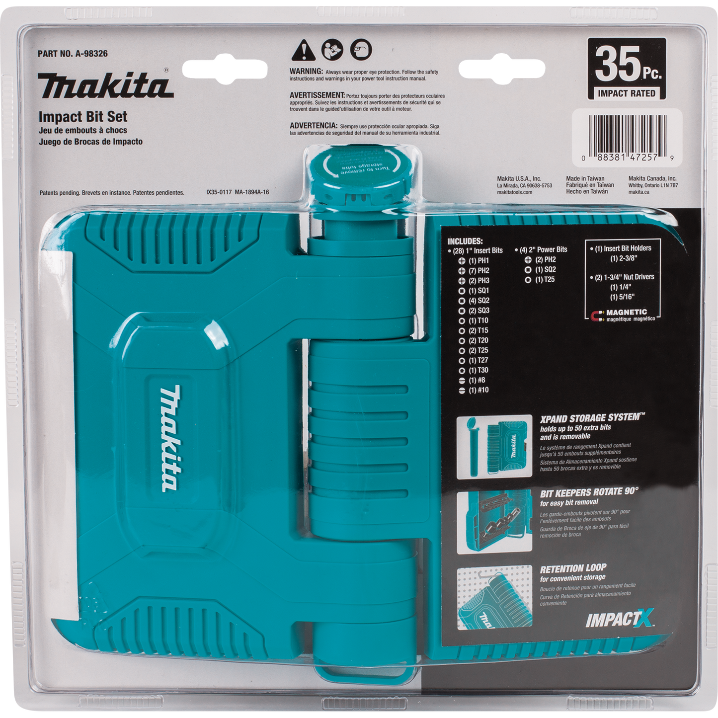 Makita A-98326 ImpactX™ 35 Pc. Driver Bit Set