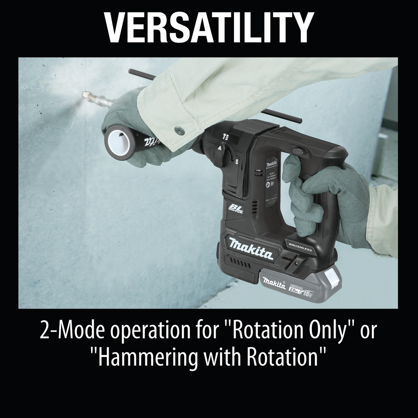 Makita XRH06ZB 18V LXT® Lithium‑Ion Sub‑Compact Brushless Cordless 11/16" SDS‑PLUS Rotary Hammer, Tool Only