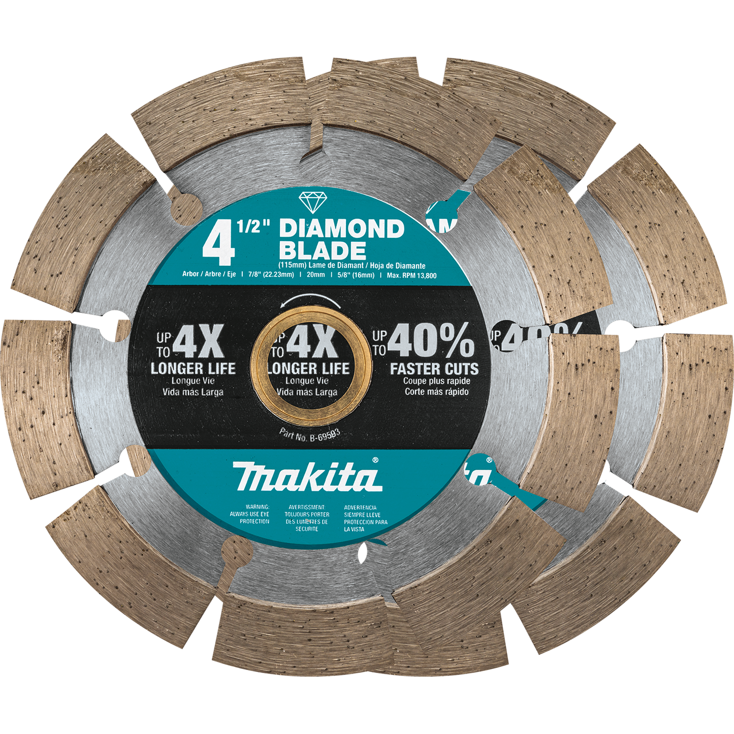 Makita B-69602 4‑1/2" Diamond Blade, Segmented, General Purpose, 2/pk