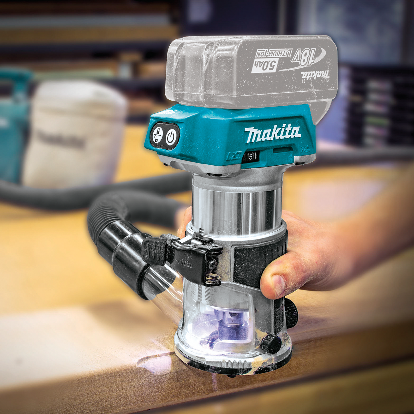 Makita XTR01Z 18V LXT® Lithium‑Ion Brushless Cordless Compact Router, Tool Only