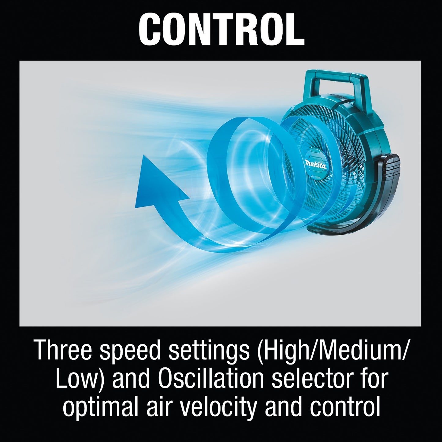 Makita DCF203Z 18V LXT® Lithium‑Ion Cordless/Corded 9‑1/4" Fan, Tool Only